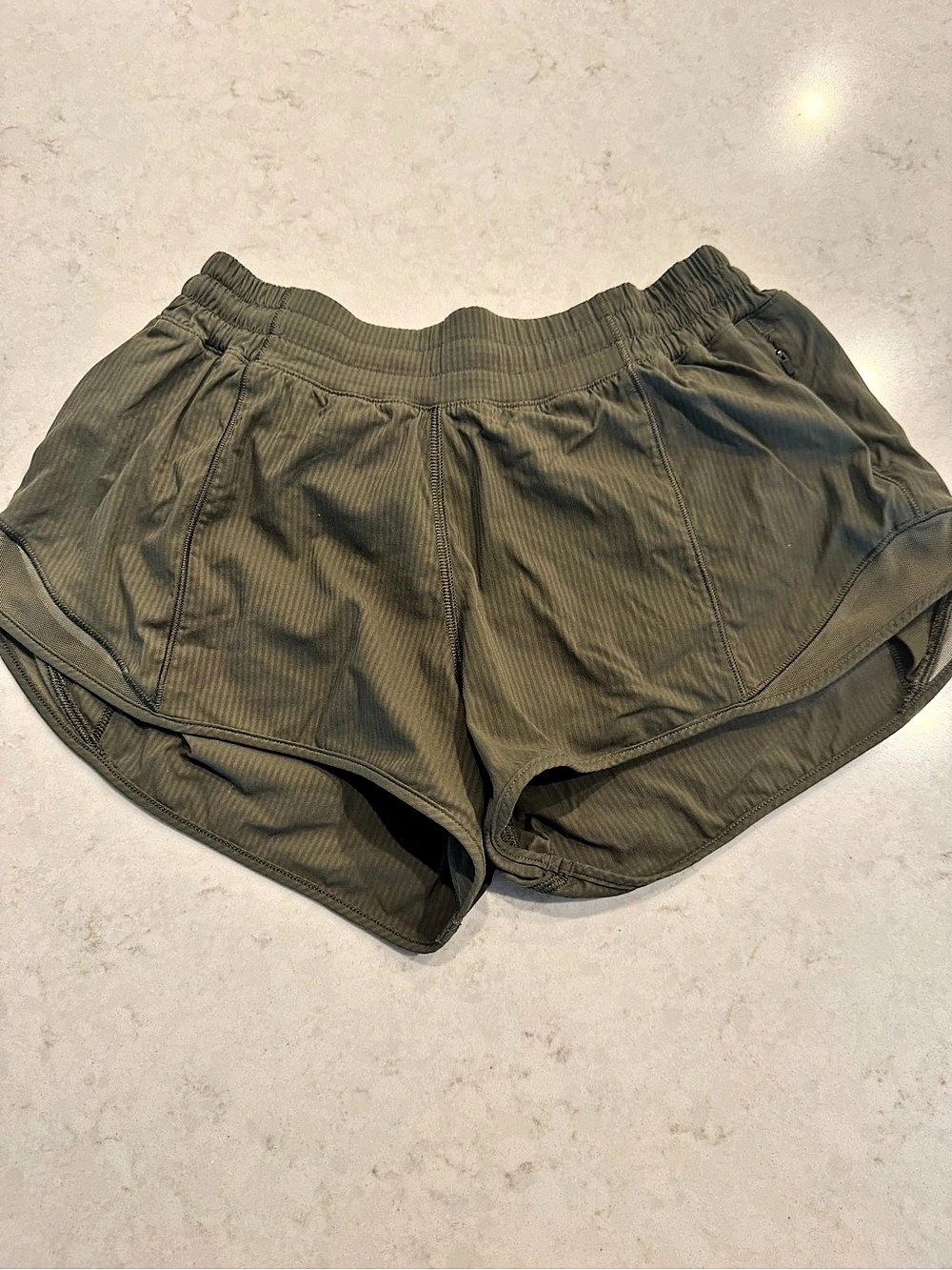 lululemon Track That High-Rise Lined Short 3" Shorts Green Size 6